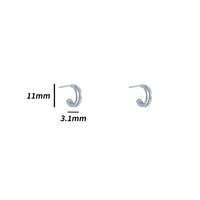 Sparkle Half Hoops - Silver