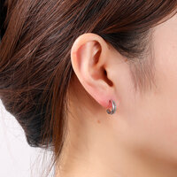Sparkle Half Hoops - Silver