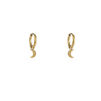 Lunar Charm Hoops - Gold