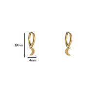 Lunar Charm Hoops - Gold