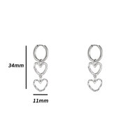 Double Heart Charms - Silver