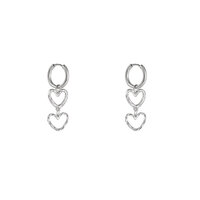 Double Heart Charms - Silver