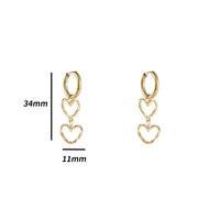 Double Heart Charms - Gold