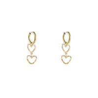 Double Heart Charms - Gold