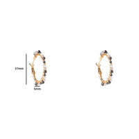 Beaded Glam Hoops - Black and White