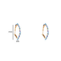 Beaded Glam Hoops - Blue