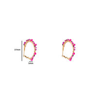 Beaded Glam Hoops - Purple
