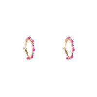 Beaded Glam Hoops - Multicolor
