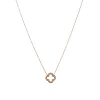 Sparkling Clover Necklace - Gold