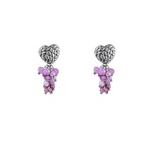 Heart Bunch - Silver and Purple