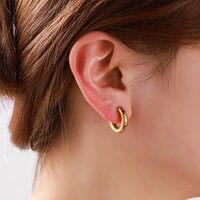 Cute Heart Hoop - Gold and Orange