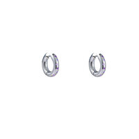 Cute Heart Hoop - Silver and Purple