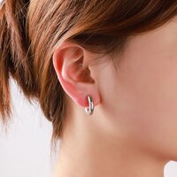 Cute Heart Hoop - Silver