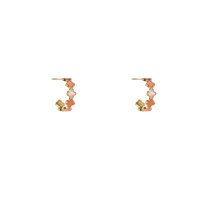 Clover Earring - Gold and Orange