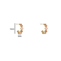 Clover Earring - Gold and Orange