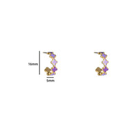 Clover Earring - Gold and Purple