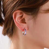 Clover Earring - Silver and Purple