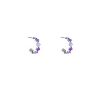 Clover Earring - Silver and Purple