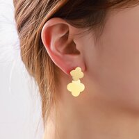 Double Clover Earring - Gold