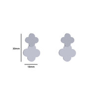 Double Clover Earring - Silver