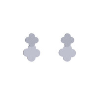 Double Clover Earring - Silver