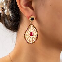 Pink Sun Earring - Gold and Pink