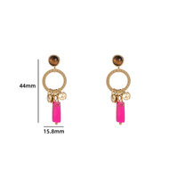 Oval Drop Earring - Gold and Purple