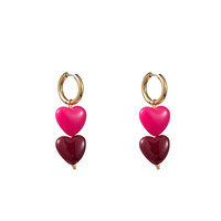 Big Pink Hearts - Gold and Pink