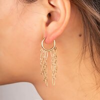 Hoop + 5 oval chains - Gold