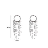 Hoop + 5 oval chains - Silver