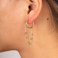 Hoop + 5 ball chains - Gold