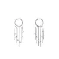 Hoop + 5 ball chains - Silver