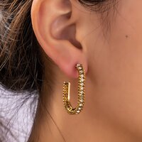Bedazzeled Hoop - Gold