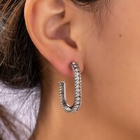 Bedazzeled Hoop - Silver