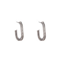 Bedazzeled Hoop - Silver