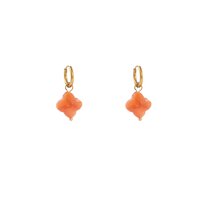 Stone Clover Hoop - Gold and Red