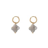 Stone Clover Hoop - Gold and Black