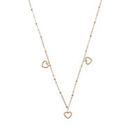 Open Heart Charm Necklace - Gold