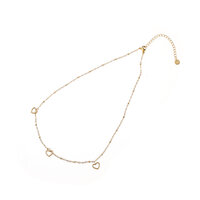 Open Heart Charm Necklace - Gold
