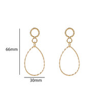 Textured Drop Hoops &ndash; Gold