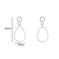 Textured Drop Hoops &ndash; Silver