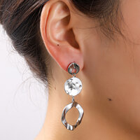 Organic Circle Drops &ndash; Silver