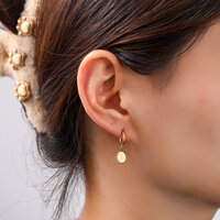 Textured Coin Hoops &ndash; Gold