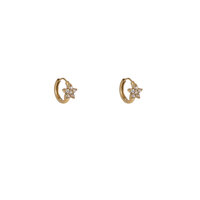 Flower Sparkle Hoops &ndash; Gold