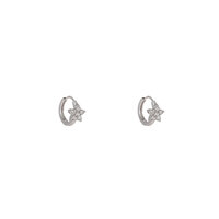 Flower Sparkle Hoops &ndash; Silver
