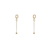Long Heart Drop Hoops &ndash; Gold