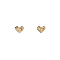 Textured Heart Studs &ndash; Gold