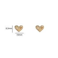 Textured Heart Studs &ndash; Gold
