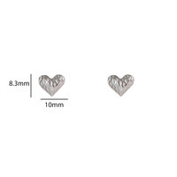Textured Heart Studs &ndash; Silver