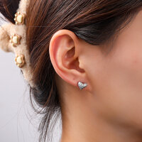 Textured Heart Studs &ndash; Silver